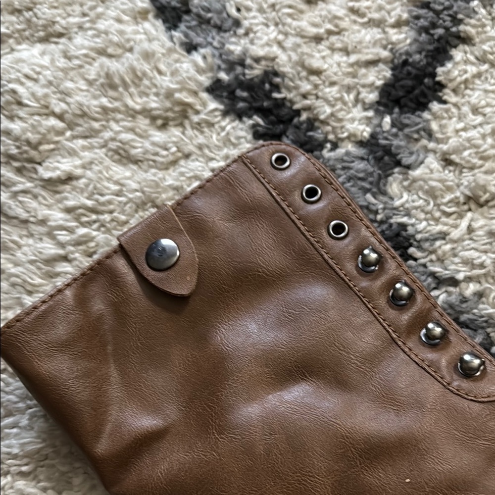 Brown Lace-Up Cottagecore Sherpa Fold Down Combat Ankle Boots - Picture 8 of 11
